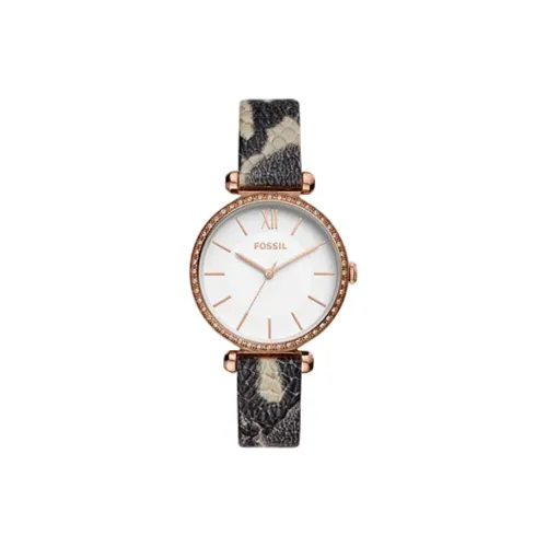 FOSSIL Tillie Collection Кварцевые Наручные Часы Кожаный Ремешок 36 мм Белый Циферблат Женские Часы