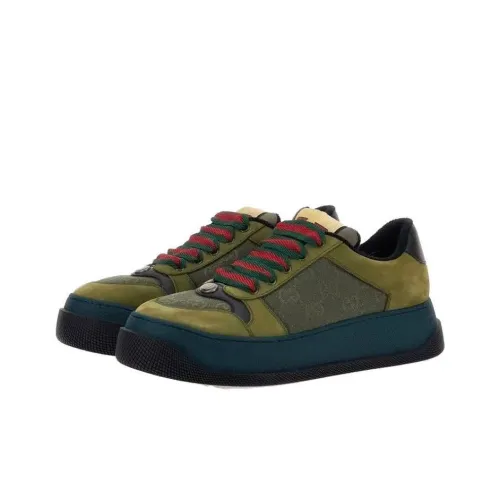 GUCCI Screener Low Топ Стильные Скейтбординги Мужской Синий Зеленый