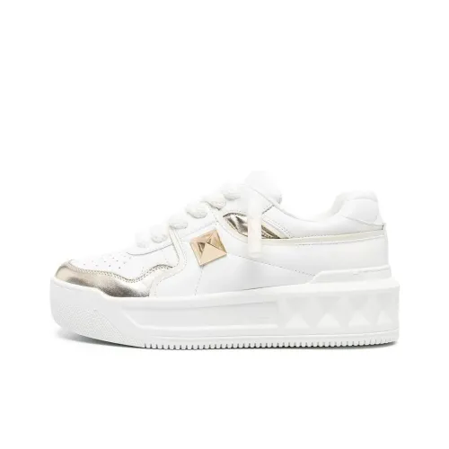 Valentino One Stud Low Топ Скейтборд Кроссовки Женские Белые