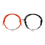 Сердце-образный Бежевый Синий Шнур Сердце Магнит Ручной Шнур - Черный Красный Пара