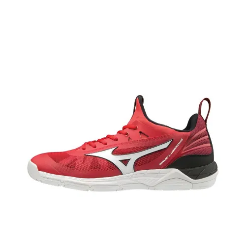 Mizuno Wave Luminous Slip-Resistant Abrasion-Resistant Breathable Low-Top Training Shoes Unisex Red Black Мицубо Уэйв Люминус Противоскользящие Устойчивые к Износу Дышащие Низкие Кроссовки для Тренировок Унисекс Красный Черный