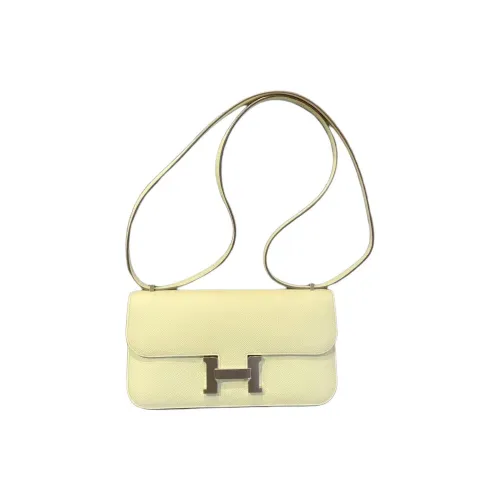 HERMES Constance Эпсомская кожа Сумка через плечо Женская Jaune Milton Желтый