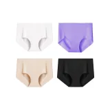 [Средняя посадка] - Белый + Фиолетовый + Кожа + Черный