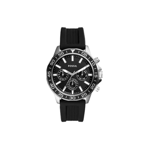 FOSSIL Наручные часы Кварцевый механизм Силиконовый ремешок 45 мм Черный циферблат Унисекс