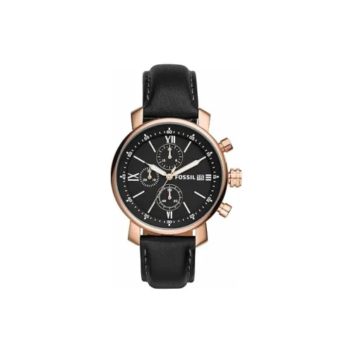 FOSSIL Chronograph Code Collection Мужские часы Кварцевый механизм Кожаный ремешок 42 мм Черный циферблат