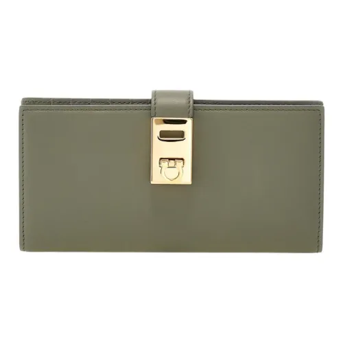 FERRAGAMO Телячья кожа Кошелек Женские Серый Белый