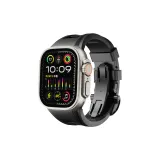 Черный ремешок, черная складная застежка.