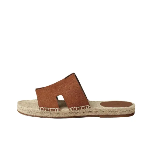 HERMES Antigua Шлепанцы Мужские Коричневые