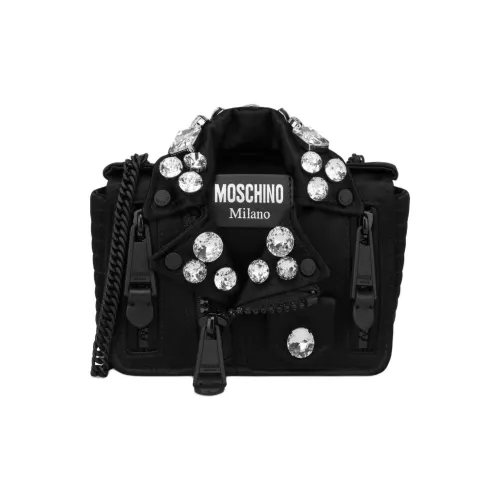 MOSCHINO Шелк с вискозой байкерская сумка сумка через плечо маленькая женская черная