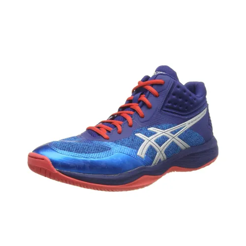 Asics Ballistic FF MT MID Топ Винтажные баскетбольные кроссовки Мужской Синий красный