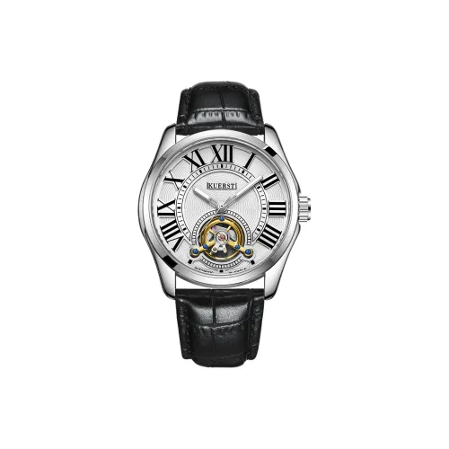 KUERST Автоматический Механический Механизм Мужские Часы 43 мм Серебряный