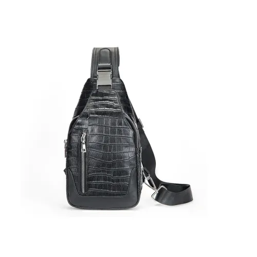 DOSRFINI Сумка через плечо из натуральной коровьей кожи стандартная мужская черная