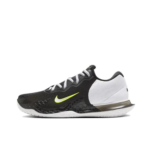 Nike Air Zoom Vapor Cage 4 RAFA Теннисные кроссовки Низкий топ Черный/Белый/Неоново-желтый/Металлический серебристый Унисекс