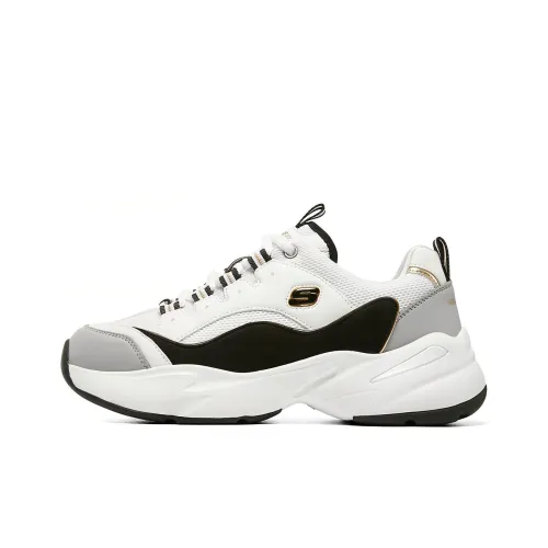 Skechers DLITES Низкие Беговые Кроссовки Женские Белые Серые