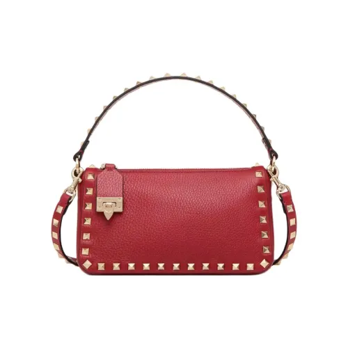 Valentino Rockstud Телячья кожа с рельефом Сумка через плечо Сумка через плечо Маленькая Женская Красная
