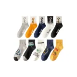 [Всесезонный] Цветовые блоки, буква, смешанные цвета, 5 пар + индивидуальный граффити, смешанные цвета, 5 пар