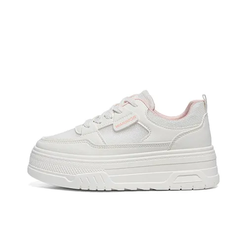 Warrior Студенты Платформа Белый Кроссовки Легкие и Дышащие Низкий Топ Скейтбординг Кроссовки Женские Бежево-розовый