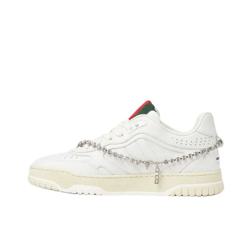 GUCCI RE Web Low Топ Скейтборд Кроссовки Женские Белые