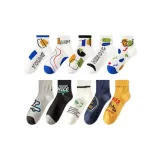 [Всесезонный] Индивидуальный Граффити Смешанный цвет 5 пар + Геометрический узор Смешанный цвет 5 пар