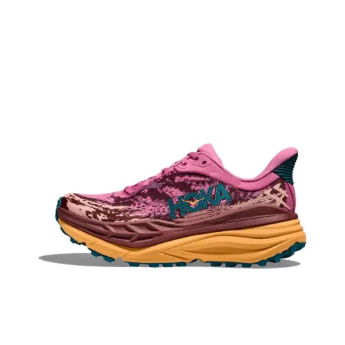 HOKA ONE ONE Stinson 7 Беговые кроссовки Низкий верх Красный Желтый Женские