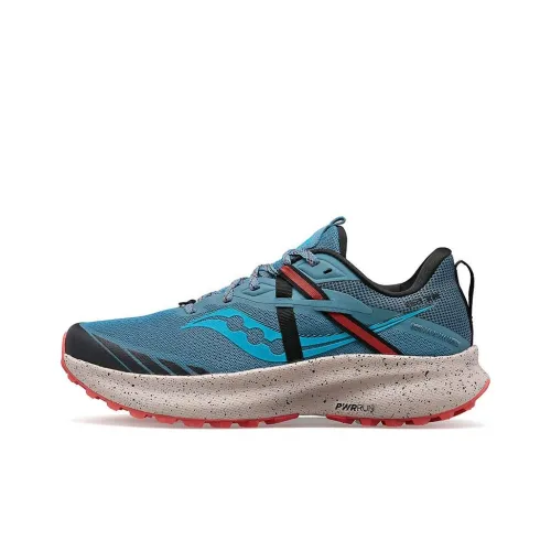 Saucony Ride 15 Противоскользящие Устойчивые к истиранию Низкий Топ Беговые кроссовки Женские Синий Черный