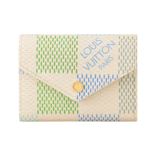 LOUIS VUITTON Victorine Damar Холст Victoria Кошелек Женский Фисташково-зеленый