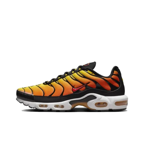Nike Air Max Plus Устойчивый к истиранию Низкий Топ Повседневные Беговые кроссовки Унисекс Черный Оранжевый Желтый