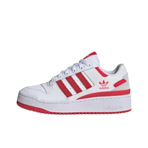 Adidas Originals FORUM BOLD STRIPES Легкий Низкий Топ Кроссовки для скейтбординга Женские Белые Красные
