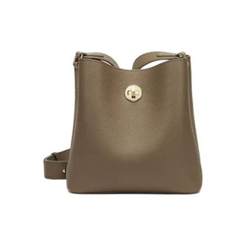 ST SAT Сумка-ведро из натуральной коровьей кожи плечевая сумка среднего размера женская слоновая серая