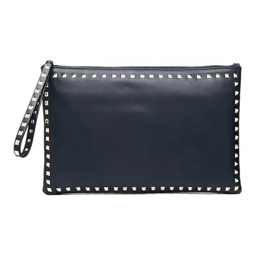Valentino Кожа Клатч Женский Морской Синий