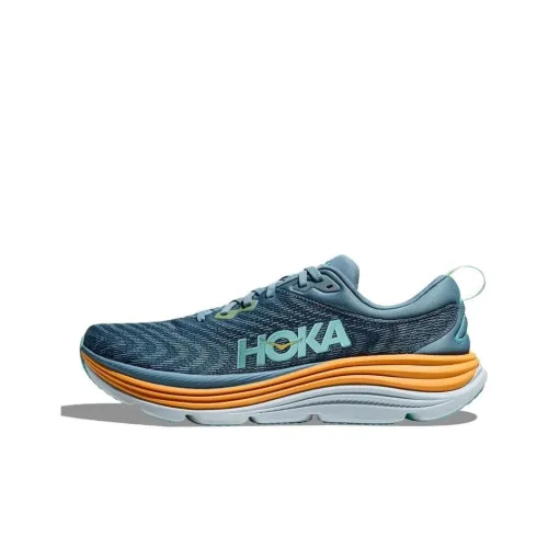 HOKA ONE ONE Gaviota 5 Устойчивые к истиранию Низкие Кроссовки для бега Мужские Серый Синий