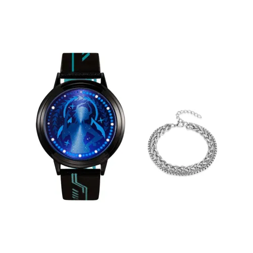 Ingyunshi Devour Starry Sky Collaboration Электронный Механизм Искусственная Кожа Ремешок Часы Унисекс Серебристый Циферблат