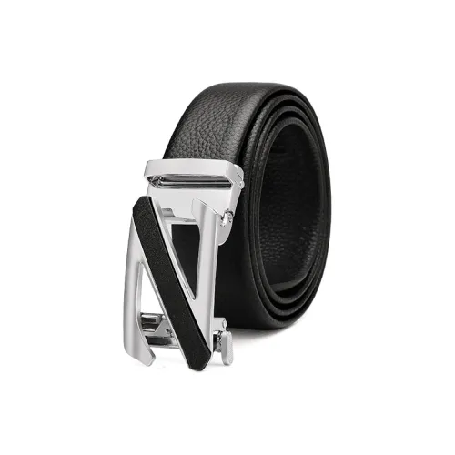 Narandu Бизнес Нет Зуб Автоматическая застежка Удобный Элегантный Ремни из коровьей кожи Мужской Черный 3,5 см