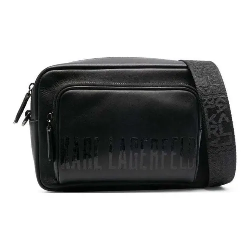 KARL LAGERFELD Телячья кожа Сумка через плечо Мужская Черная