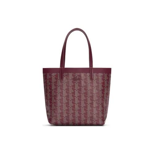 LACOSTE PVC Тоут Сумка Сумка для покупок Сумка Маленькая Женская Темно-красная и Абрикосовая