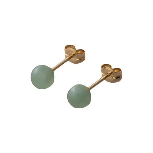 ETE 18К золото Зеленый авантюрный кварц серьги-гвоздики женские зеленый