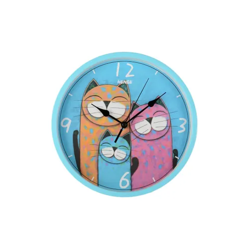 HENSE Кварцевый Movement Унисекс Настенные часы Синий