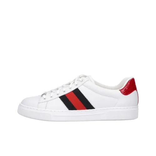 GUCCI Ace Low Топ Скейтборд Кроссовки Мужские Белый Красный