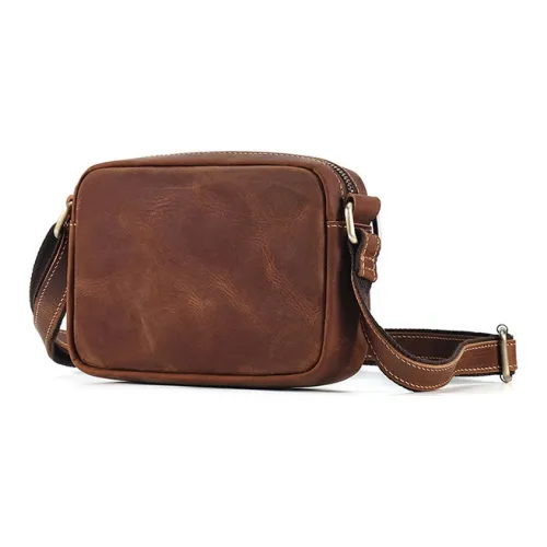 ROSEROOEN Сумка через плечо из натуральной коровьей кожи стандартная унисекс кожа лошади коричневый кофейный черный