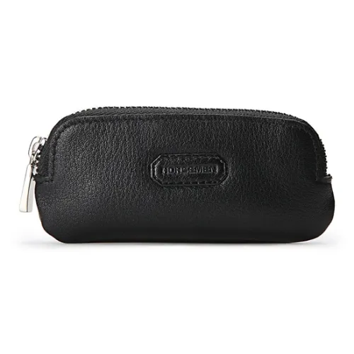 HORSEMEN Mini Мужская Сумка для ключей из лицевой коровьей кожи черного цвета