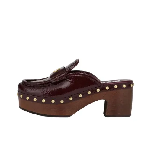 MOSCHINO Домашние тапочки 7 см Женские Красно-коричневый