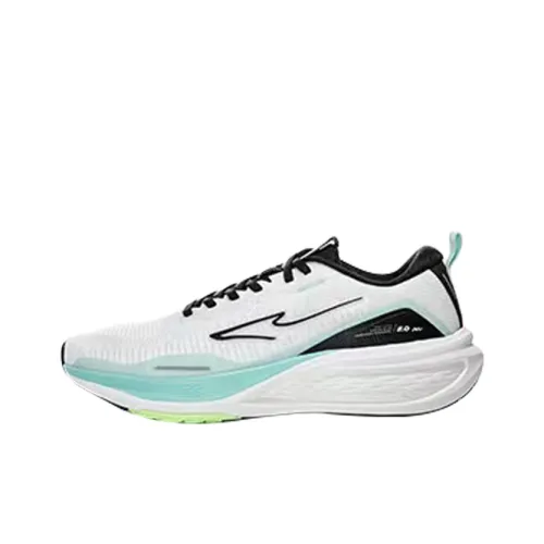 Erke Bullets Low Топ Беговые кроссовки Мужской Белый Пузырьковый зеленый