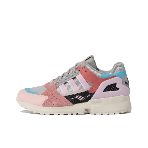 Adidas Originals ZX 10000C Амортизирующие шоки Противоскользящий низ Топ Повседневная обувь Унисекс Розовый Серый Синий