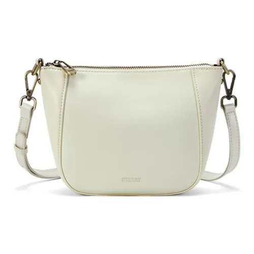 ST SAT Сумка через плечо из крупнозернистой текстуры коровьей кожи среднего размера элегантная белый элегантный черный