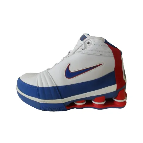 Nike Shox VC Iv Shock Absorbers Slip-Resistant Abrasion-Resistant High-Top Баскетбольные кроссовки Мужские Белый Синий Красный