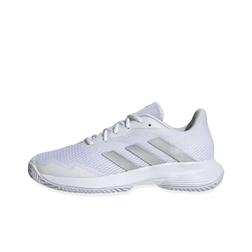 Adidas CourtJam Control Slip-Resistant Низкие Кроссовки для Тенниса Женские Белые Серебряные