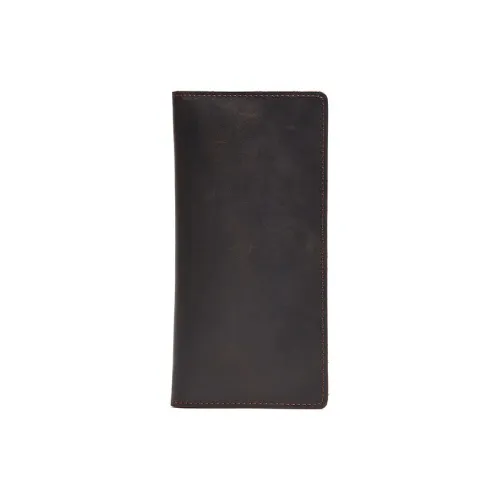 ROSEROOEN Кошелек из натуральной коровьей кожи стандартный унисекс кожа "Сумасшедшая лошадь" кофе