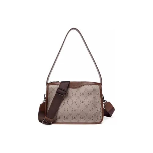 ST SAT Сумка через плечо из ПВХ с синтетической кожей большая женская сумка кофейного цвета