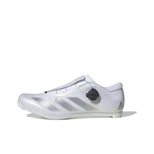 Adidas The Road Tempo 3 Stripes BOA Anti-slip Lightweight Low-top Велосипедные кроссовки Unisex Белый Серебряный