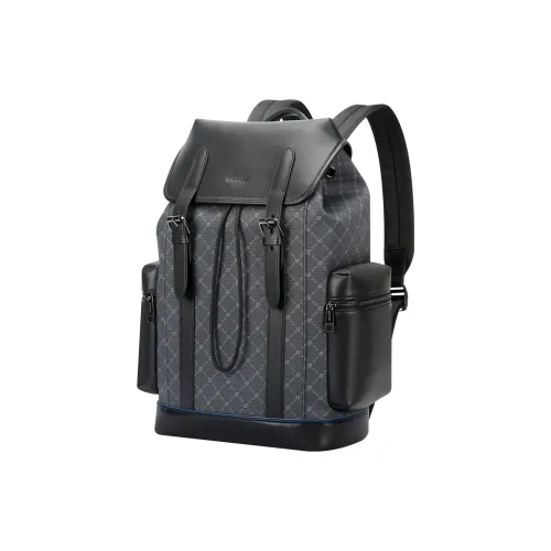 BOPAI Рюкзак из ПВХ с синтетической микрофиброй кожа дорожная сумка мужской черный серый